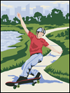 paint by number skateboarder